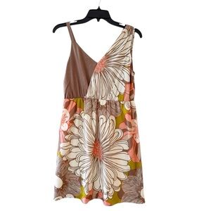 Judith March Floral Brown and Cream Dress Size Large